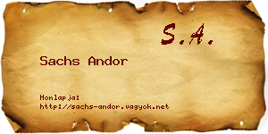 Sachs Andor névjegykártya